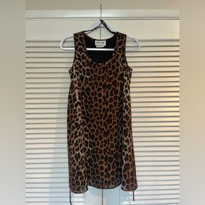 Vintage 90s Leopard Print mini shift dress Byer Too! Size 5